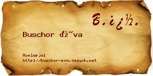 Buschor Éva névjegykártya
